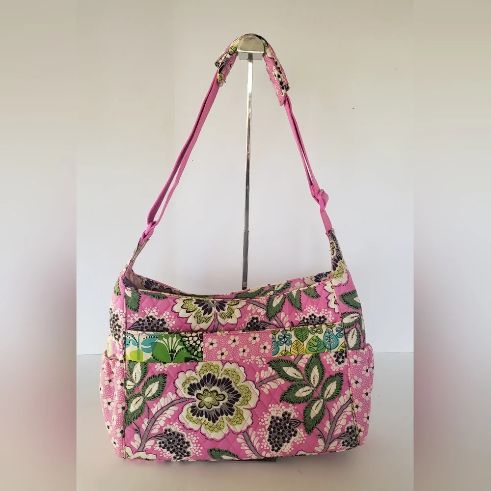 Vera Bradley Priscilla Pink Diaper Bag With Changing Pad